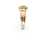 Solitaire Engagement Ring Setting for Fancy Yellow Round Cut Center with Wide Band and Bezel Head in Rose Gold