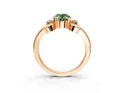 Solitaire Engagement Ring Setting for Fancy Green Oval Center with Twisted Band and Scroll Prong Head in Rose Gold