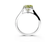 Solitaire Engagement Ring Setting for Fancy Yellow Heart-Shaped Center with Tapered Shoulders and Prong Head in White Gold