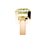 Solitaire Engagement Ring Setting for Fancy Yellow Princess Cut Center with Plain Band and Flat Tab Prong Head in Rose Gold