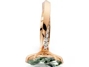 Side Accent Engagement Ring Setting for Fancy Green Marquise Center with Accent Shoulders and Prong Head in Rose Gold