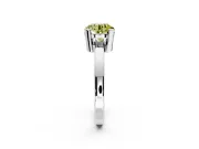 Solitaire Engagement Ring Setting for Fancy Yellow Round Cut Center with Plain Band and Flat Tab Prong Head in Platinum