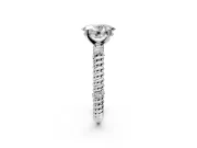 Rope Engagement Ring Setting for Oval Center with Accent Shoulders and Prong Head in Sterling Silver