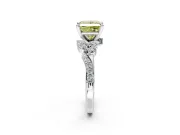 Solitaire Engagement Ring Setting for Fancy Yellow Princess Cut Center with Marquise Accent Twist Band and Prong Head in White Gold