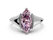 Tension Engagement Ring Setting for Fancy Pink Marquise Center with Wide Tapered Band and Tension Head in Platinum