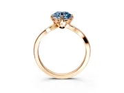 Solitaire Engagement Ring Setting for Fancy Blue Round Cut Center with Plain Split Shank and Prong Head in Rose Gold