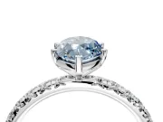 Solitaire Engagement Ring Setting for Fancy Blue Marquise Center with Shared-Prong Accents and Prong Head in Platinum