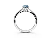 Solitaire Engagement Ring Setting for Fancy Blue Pear-Shaped Center with Knife Ridge Band and Claw Prong Head in Platinum