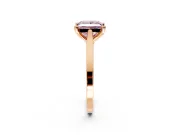 Solitaire Engagement Ring Setting for Fancy Pink Princess Cut Center with Tapered Shoulders and Prong Head in Rose Gold