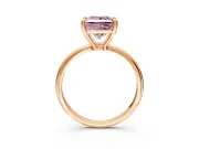 Minimalist Solitaire Engagement Ring Setting for Fancy Pink Princess Cut Center with Thin Band and Prong Head in Rose Gold