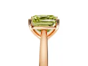 Solitaire Engagement Ring Setting for Fancy Yellow Asscher Cut Center with Narrow Cathedral Band and Prong Head in Rose Gold