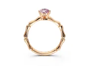 Solitaire Engagement Ring Setting for Fancy Pink Pear-Shaped Center with Bamboo Band and Prong Head in Rose Gold