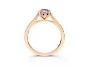 Solitaire Engagement Ring Setting for Fancy Pink Marquise Center with Tapered Shoulders and Prong Head in Rose Gold