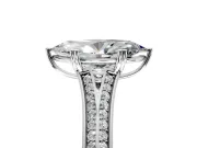 Solitaire Engagement Ring Setting for Marquise Center with Pave Rail Split Shank and Prong Head in Sterling Silver