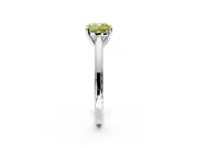 Solitaire Engagement Ring Setting for Fancy Yellow Cushion Cut Center with Flat-Sided Plain Band and Prong Head in Sterling Silver