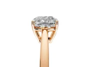 Solitaire Engagement Ring Setting for Cushion Cut Center with Open Cathedral Shoulders and Prong Head in Rose Gold
