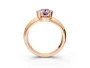 Tension Engagement Ring Setting for Fancy Pink Oval Center with Wide Flat Band and Tension Head in Rose Gold