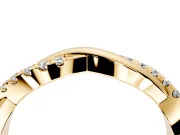 Round Cut Lab-Grown Diamond Twisted Infinity Wedding Band with Spaced Prong Setting in Yellow Gold