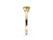 Solitaire Engagement Ring Setting for Fancy Yellow Round Cut Center with Flat-Sided Plain Band and Prong Head in Rose Gold