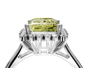 Starburst Halo Engagement Ring Setting for Fancy Yellow Princess Cut Center with Thin Round-Wire Band and Prong Head in White Gold