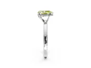Solitaire Engagement Ring Setting for Fancy Yellow Pear-Shaped Center with Fine Wire Band and Prong Head in Platinum