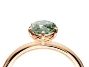 Low-Set Solitaire Engagement Ring Setting for Fancy Green Marquise Center with Thin Plain Band and Prong Head in Rose Gold