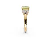 Solitaire Engagement Ring Setting for Fancy Yellow Princess Cut Center with Marquise Flower Shoulders and Prong Head in Yellow Gold