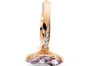 Side Accent Engagement Ring Setting for Fancy Pink Marquise Center with Accent Shoulders and Prong Head in Rose Gold