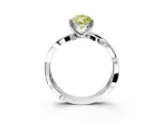Solitaire Engagement Ring Setting for Fancy Yellow Pear-Shaped Center with Pave and Plain Crossover Band and Prong Head in Sterling Silver