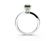 Solitaire Engagement Ring Setting for Fancy Green Emerald Cut Center with Plain Band and Tulip Prong Head in White Gold