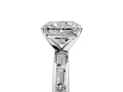 Solitaire Engagement Ring Setting for Radiant Cut Center with Channel Baguette Band and Prong Head in Sterling Silver