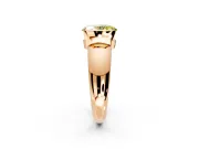Tension Engagement Ring Setting for Fancy Yellow Oval Center with Wide Flat Band and Tension Head in Rose Gold