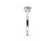 Solitaire Engagement Ring Setting for Round Cut Center with Flat-Sided Plain Band and Prong Head in Platinum