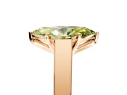 Solitaire Engagement Ring Setting for Fancy Yellow Marquise Center with Tapered Split Shoulders and Prong Head in Rose Gold