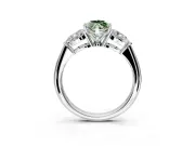 3 Stone Engagement Ring Setting for Fancy Green Marquise Center with Large Pear-Shaped Accents and Prong Head in Sterling Silver