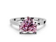 Solitaire Engagement Ring Setting for Fancy Pink Heart-Shaped Center with Tapered Shoulders and Prong Head in Platinum