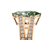 Split Shank Engagement Ring Setting for Fancy Green Marquise Center with Pave Split Shank and Prong Head in Rose Gold