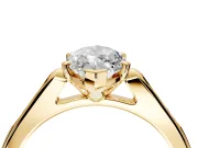 Solitaire Engagement Ring Setting for Marquise Center with Channel Accents and Prong Head in Yellow Gold