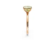 Solitaire Engagement Ring Setting for Fancy Yellow Princess Cut Center with Straight Thin Band and Prong Head in Rose Gold