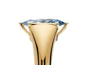 Tension Engagement Ring Setting for Fancy Blue Marquise Center with Wide Tapered Band and Tension Head in Yellow Gold