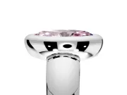 Solitaire Engagement Ring Setting for Fancy Pink Marquise Center with Wide Band and Bezel Head in Platinum
