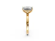 Fancy Pink Cushion Cut and Emerald Cut Lab-Grown Diamond Toi et Moi Engagement Ring with Prong-Set Stones in Yellow Gold