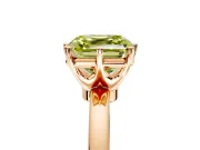 Solitaire Engagement Ring Setting for Fancy Yellow Asscher Cut Center with Plain Band and Tulip Prong Head in Rose Gold