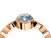 Vintage Station Engagement Ring Setting for Fancy Blue Marquise Center with Accents and Prong Head in Rose Gold