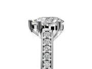 Solitaire Engagement Ring Setting for Pear-Shaped Center with Pave Cathedral Band and Prong Head in Sterling Silver