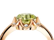 Floral Frame Engagement Ring Setting for Fancy Yellow Round Cut Center with Accent Clusters and Prong Head in Rose Gold