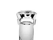 Tension Engagement Ring Setting for Oval Center with Wide Flat Band and Tension Head in Platinum