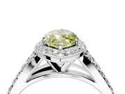 Halo Engagement Ring Setting for Fancy Yellow Marquise Center with Narrow Pave Split Shank and Prong Head in Sterling Silver