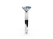 Solitaire Engagement Ring Setting for Fancy Blue Oval Center with Wide Knife Ridge Band and Prong Head in Platinum