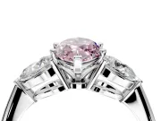 3 Stone Engagement Ring Setting for Fancy Pink Marquise Center with Large Pear-Shaped Accents and Prong Head in Platinum